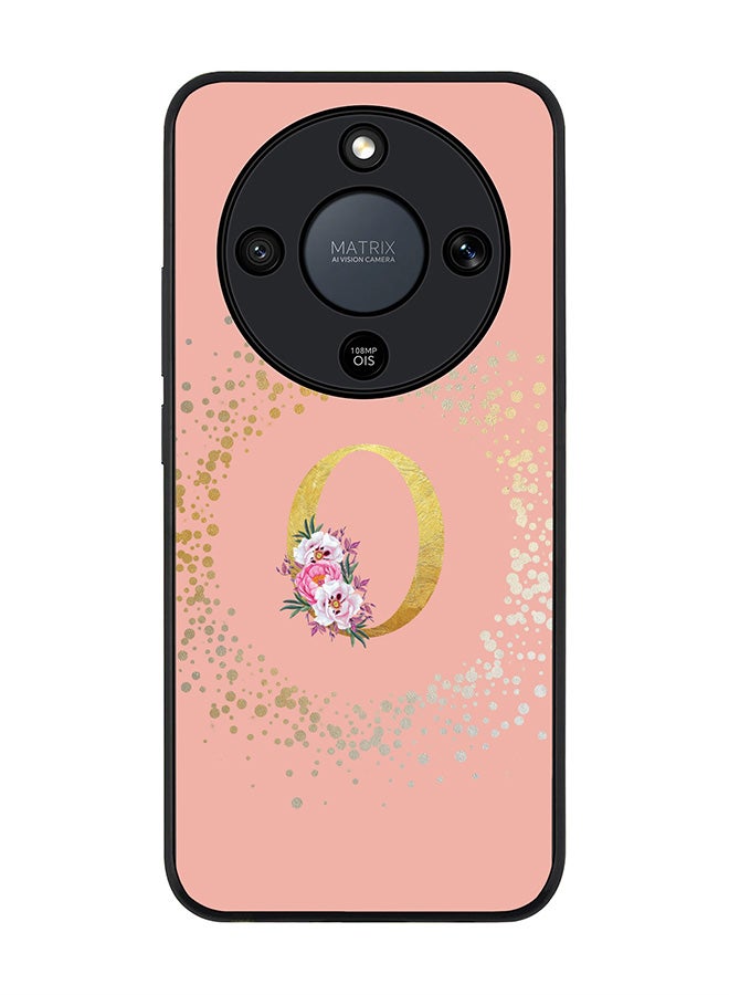 For Honor X9d / Magic8 Lite / X70 Case,Slim fit Camera Protection, Shockproof Thin Phone cover  - Custom Monogram Floral - O  (Rose Pink )